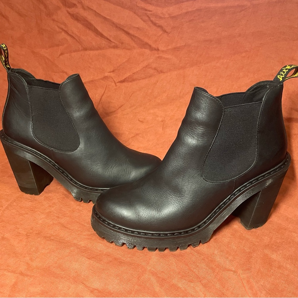 Dr. Martens Black Heeled Chelsea Ankle Boots